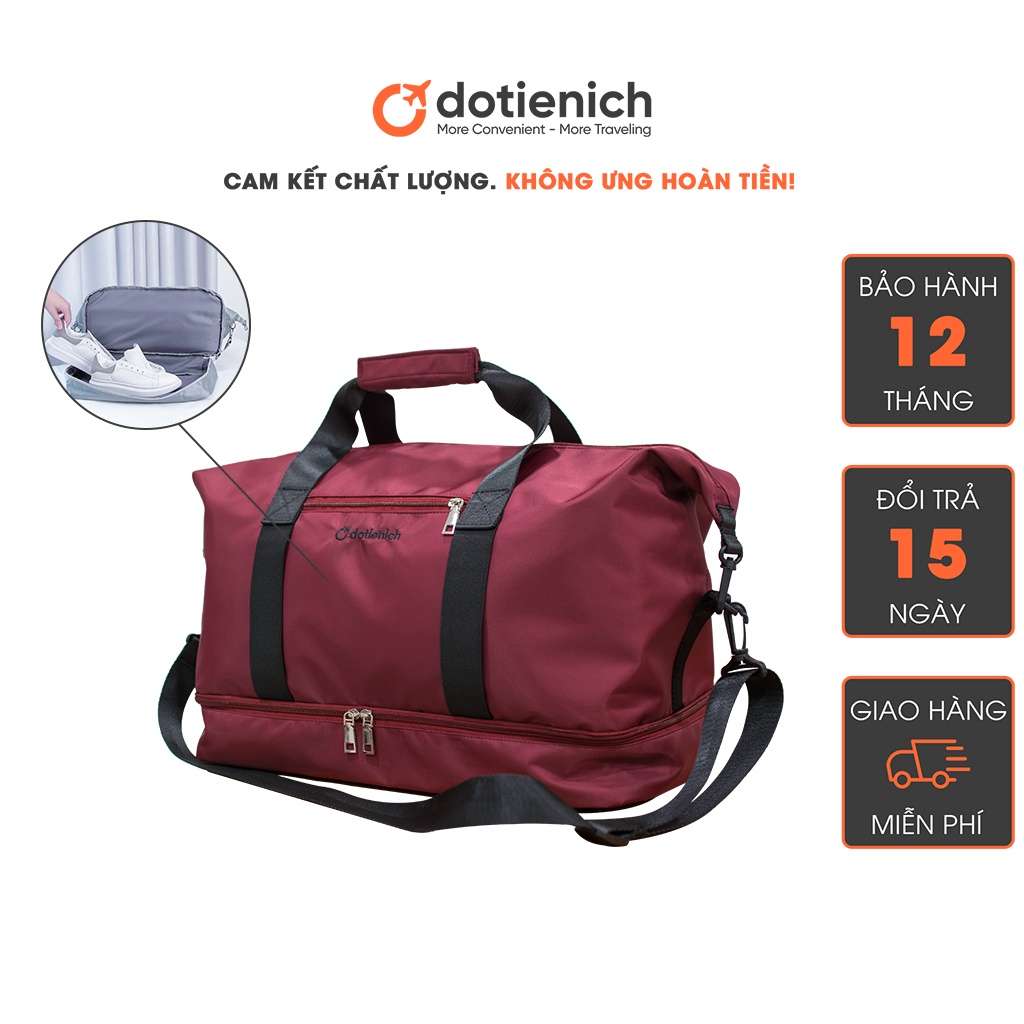 Túi du lịch cỡ lớn nam nữ gấp gọn DOTIENICH Carry On GoPack - Túi xách du lịch chống nước có ngăn đựng giày