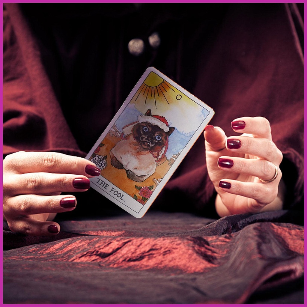 Bộ Bài TAROT 78 Lá Bài TAROT Oracle Mèo Huyền Bí Kèm Sách Hướng Dẫn