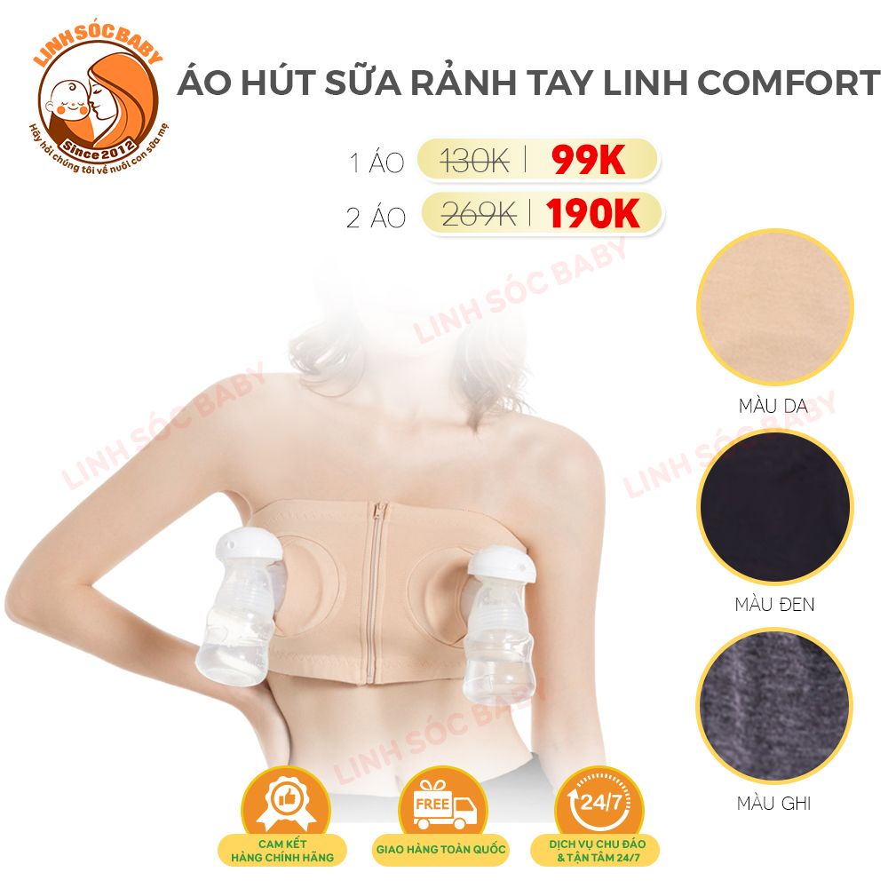 Áo hút sữa rảnh tay Linh Comfort | Giữ bình hút sữa, Freesize, chất liệu cotton mềm mại, co dãn tốt