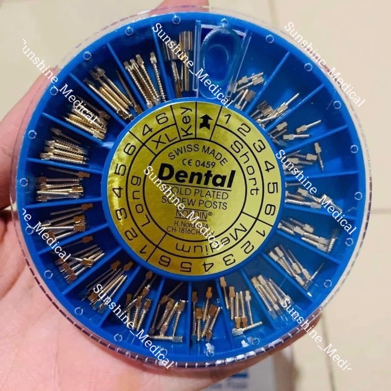 Hộp 120 chốt kim loại nha khoa, chốt kim loại dental, chốt kim loại vàng chất lượng cao hàng chính hãng Dental