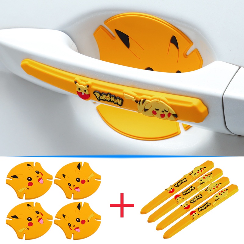 Miếng Dán Chống Trầy Xước Hõm Cửa Xe Hơi Tay Nắm Cửa Họa Tiết Nhiều Nhân Vật Hoạt Hình