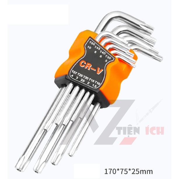 Bộ lục giác đa năng hoa thị 9 chi tiết - Lục giác đầu bông - Vặn thoải mái siêu cứng