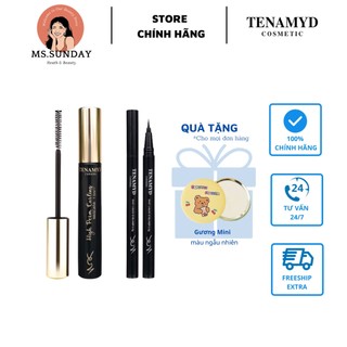 Set Mascara cong mi và Chì kẻ mắt nước Tenamyd lâu trôi chống thấm nước