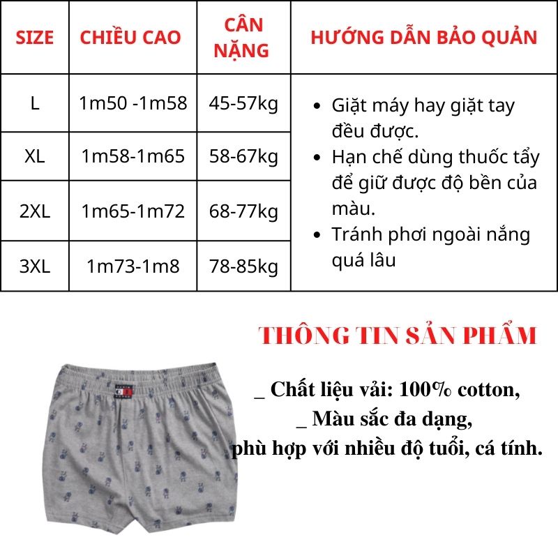 Quần đùi ngủ nam nữ chất vải 100% cottton siêu mát mẻ size 45 đến 90kg