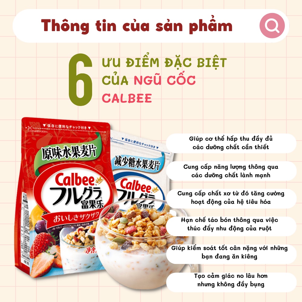 Ngũ cốc Calbee Giảm Cân Ăn Kiêng SAKUKO [T05/2024] ngũ cốc trái cây dinh dưỡng đủ vị hoa quả sấy ăn sáng nội địa Nhật