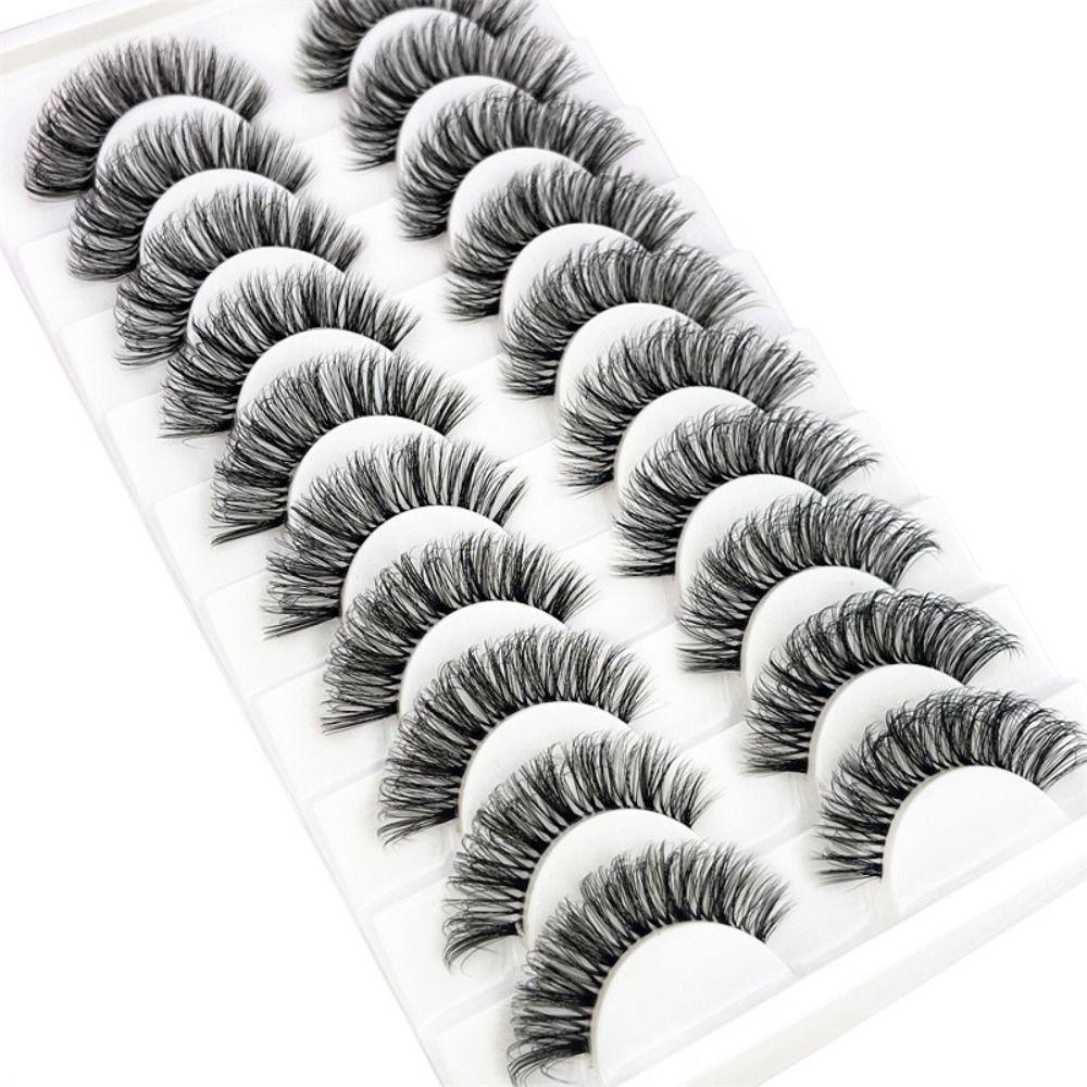 Set 10 Cặp Lông Mi Giả Trong Suốt Dài 13-25mm