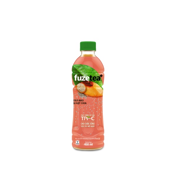 Lốc 24 chai trà đào và hạt chia fuzetea+ 450ml chai - ảnh sản phẩm 2