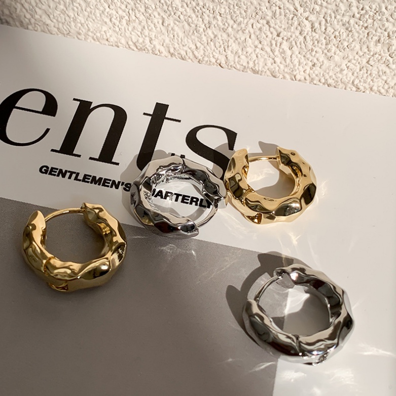 Bông Tai Kim Loại Màu Sắc Đơn Giản Phong Cách Âu Mỹ