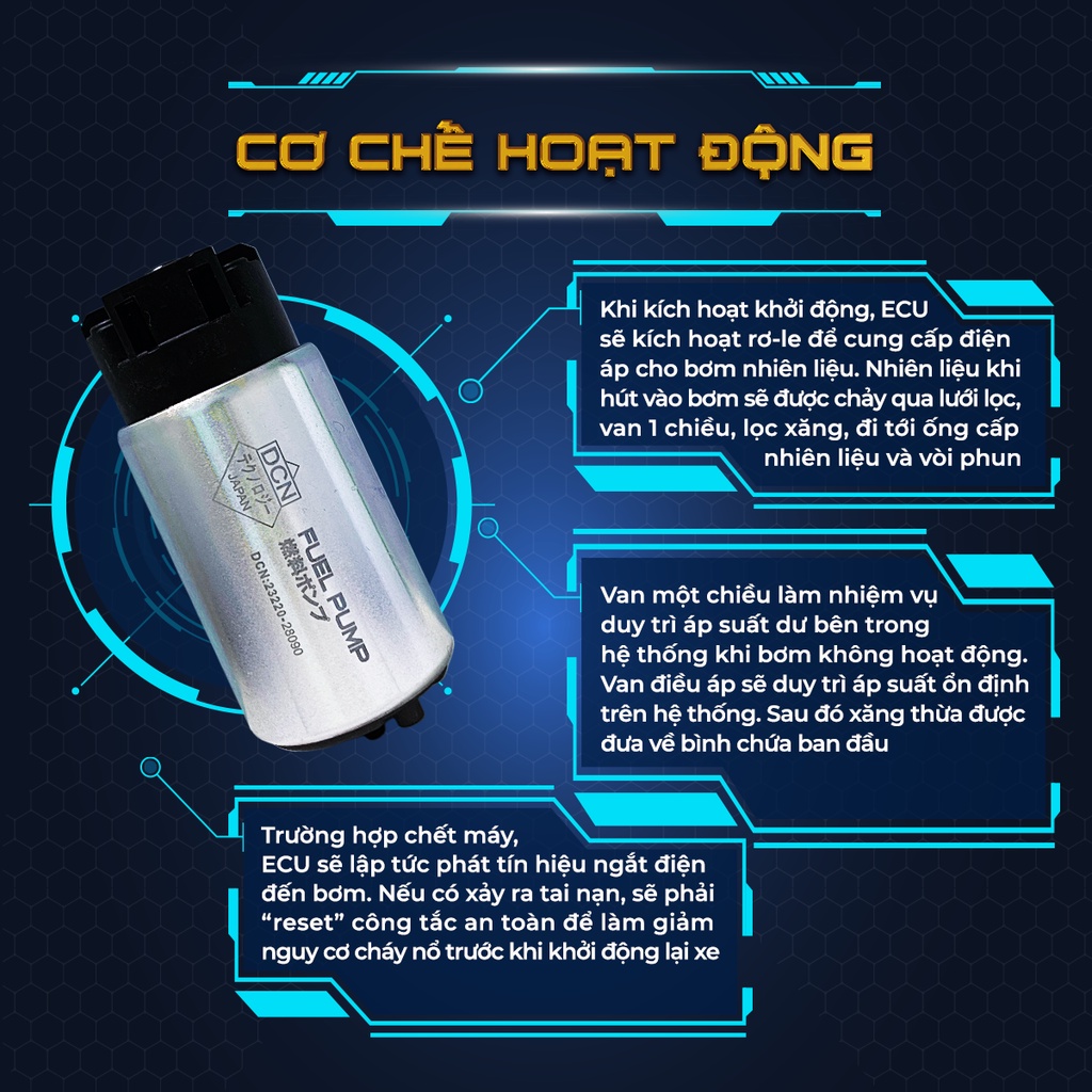 Bơm xăng DCN Nhật Bản mã C810 cho xe ô tô Toyota Innova - AUTO MB