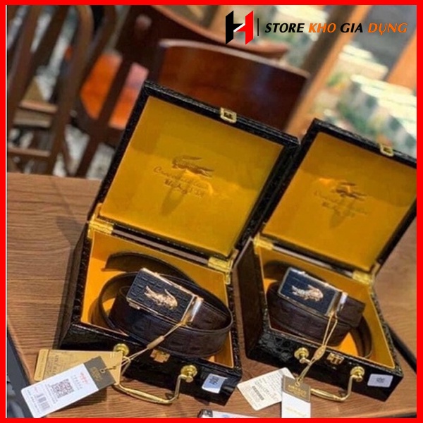 Thắt Lưng Nam Da Bò Cao Cấp Mặt Cá Sấu Da Mềm Bản To Đẹp Tặng Kèm Hộp Gỗ Sang Trọng Đẹp Mắt