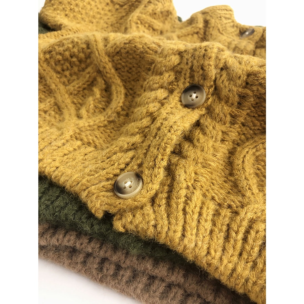 Áo khoác cardigan BEAR LEADER dệt kim dáng rộng màu trơn thời trang mùa thu 2022 mới cho bé 1-6 tuổi