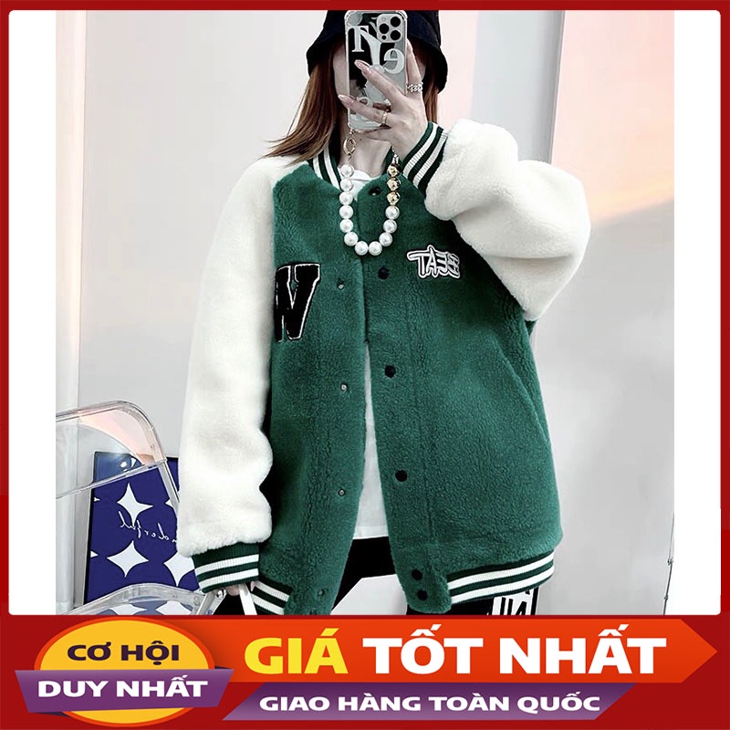 Áo Khoác Bomber Dạ Chữ W Form Thụng Hàng Quảng Châu AK0017 - Violet