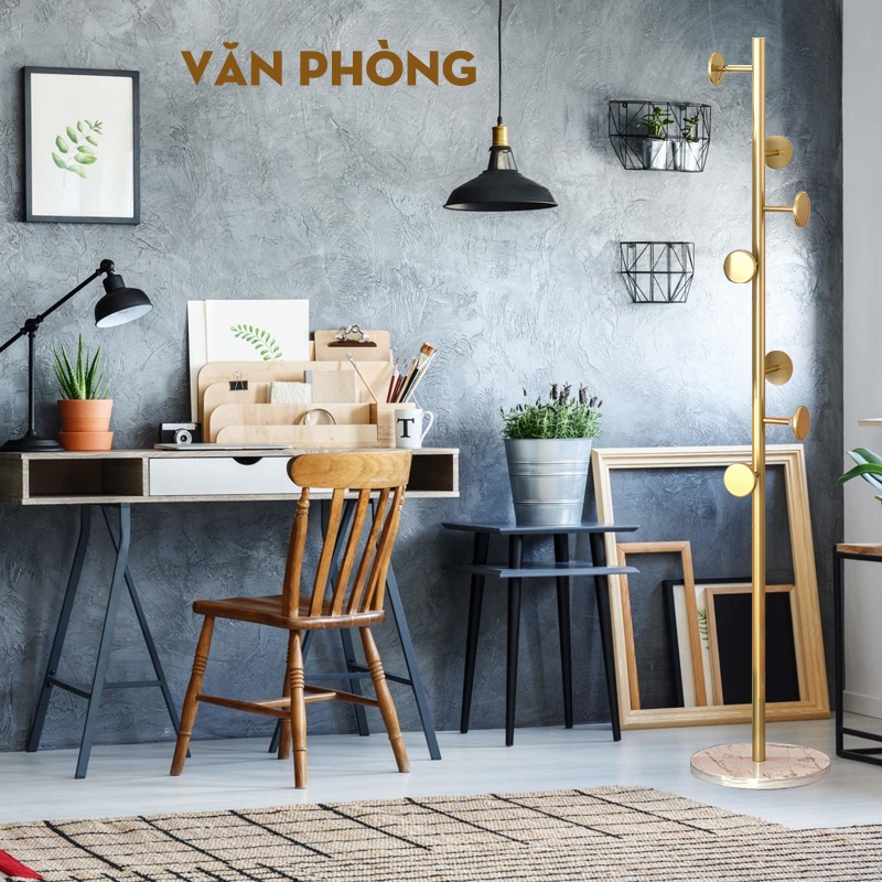 Cây Treo Quần Áo Inox Decor Phòng Khách Phòng Ngủ Kiểu Dáng Sang Trọng, Cây Treo Đồ Túi Xách, Mũ