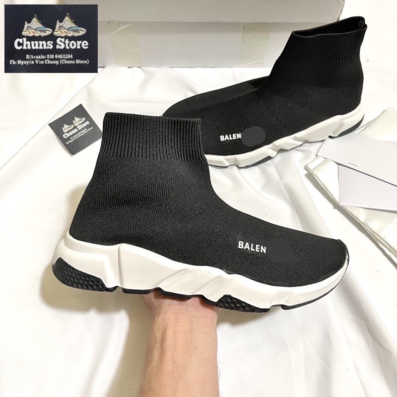 giày Balenciaga speed đen trắng cao cổ cao cấp mới