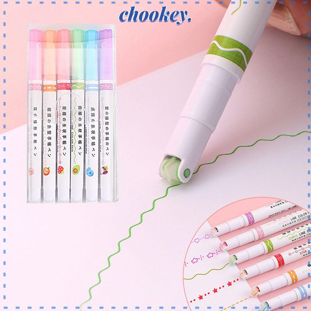 Set 6 Bút Bắt Sáng Dạng Cong Hình Bông Hoa Nhiều Hình Dạng Phong Cách Giáng Sinh