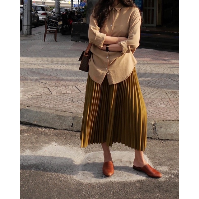 DE PLAGE - VÁY MIDI PLEATED