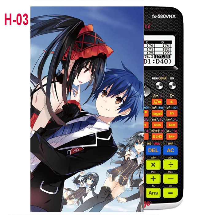 Decal Máy tính CASIO fx570, fx580...anime Date a Live nhân vật Kurumi