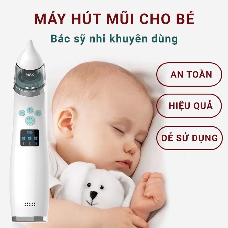 Máy Hút Mũi Cho Bé X10 - Chất liệu Silicon y tế an toàn tuyệt đối cho bé - Hút mũi êm ái dịu dàng - 3 chế độ hút mạnh mẽ