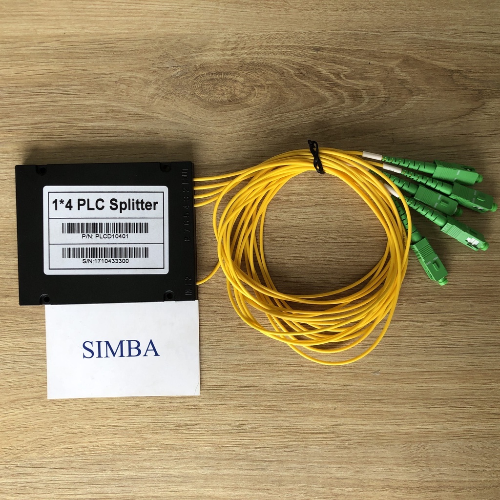 1 Bộ chia quang 1x4 ngõ Optical Splitter dạng ABS, Chia quang 1x4 ABS chia đều  chất lượng cao