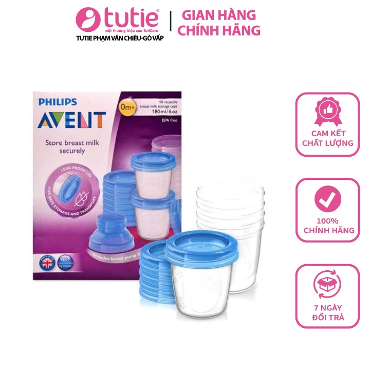 Philips Avent - Cốc trữ sữa VIA Philips Avent SCF618/10 180ml, 10 ly