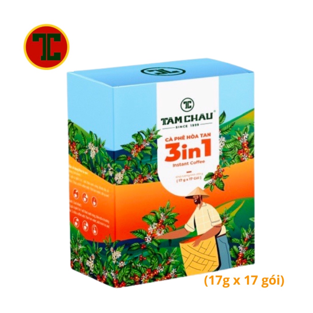 Cà Phê Hòa Tan Tâm Châu 3in1 Cà Phê Sữa Đá Hộp 289Gr (17 Gói x 17Gr) Mua 5 Hộp tặng 1 Hộp