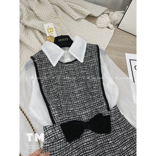 Váy dạ tiêu phối tơ tay