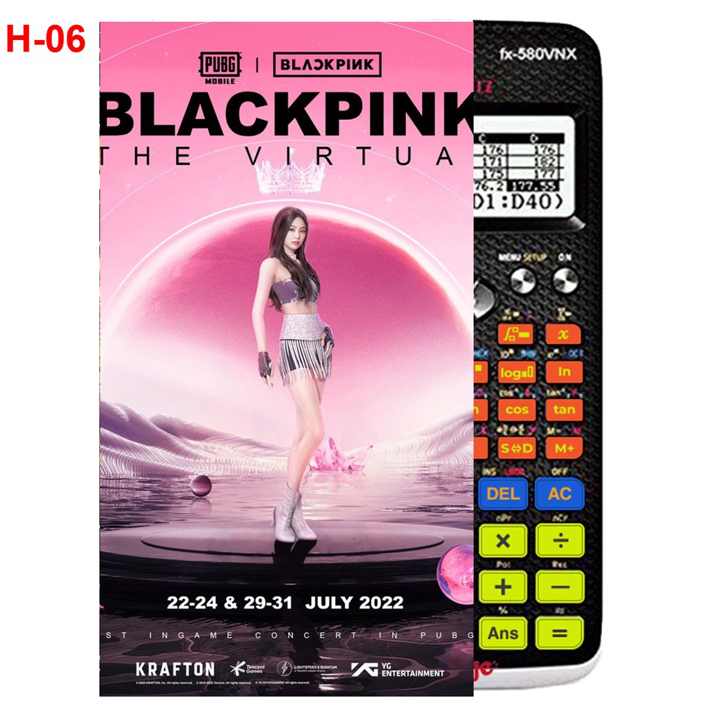 Decal Máy tính CASIO fx570, fx580...nhóm nhạc Blackpink