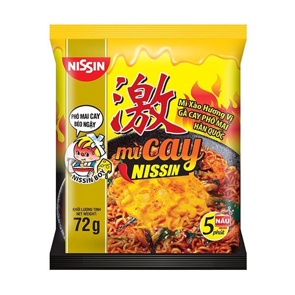 Thùng 30 gói mì Nissin Gà Cay Phô Mai