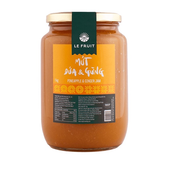 MỨT DỨA GỪNG  #LEFRUIT - Hủ 1Kg