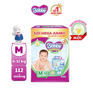 [MUA 3 GÓI TẶNG 1 GÓI] Tã quần Bobby Lõi nén thần kỳ 3mm Gạo non Mega Jumbo M112+4/XL84