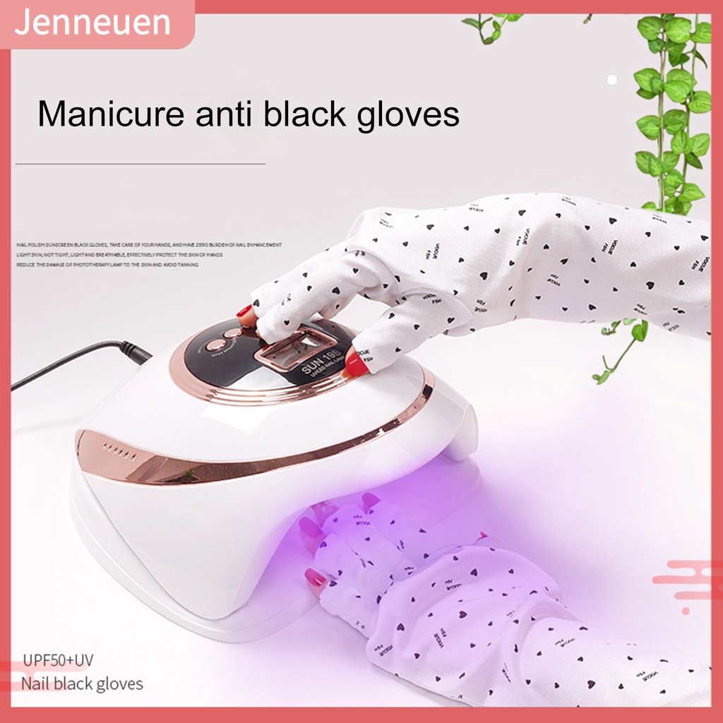 1 Đôi Găng Tay Đèn UV Siêu Mềm Co Giãn Thoáng Khí Chống Nắng Không Xơ Vải Chuyên Dụng Cho Salon Làm Móng