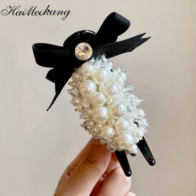 Kẹp tóc HAIMEIKANG đính ngọc trai phong cách thời trang Hàn Quốc