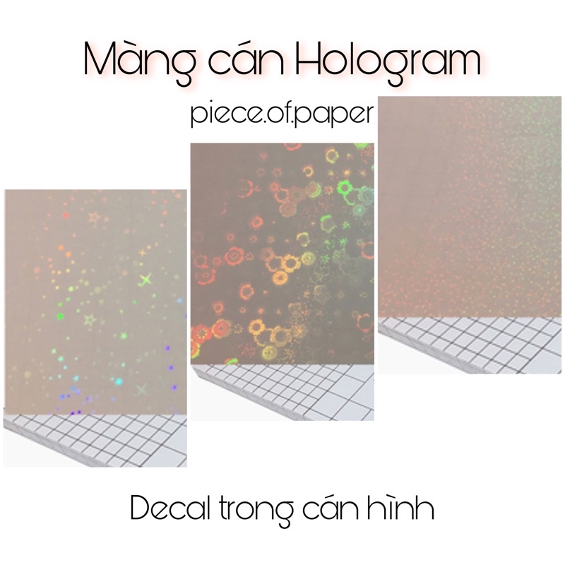 10 tờ A4 miếng dán, màng cán laser Hologram decal trong suốt phản quang