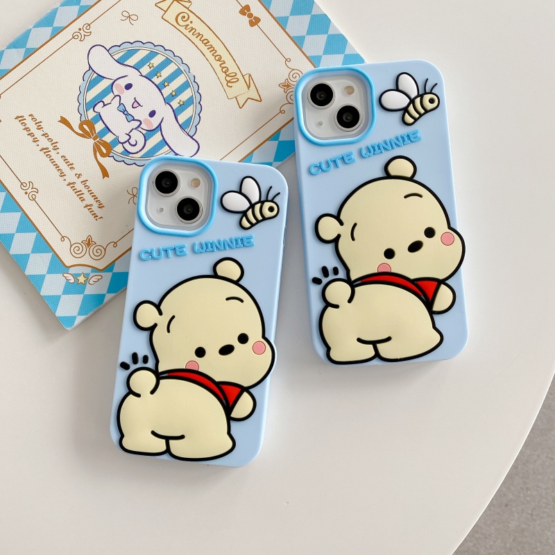 Ốp Điện Thoại Silicon Dẻo Họa Tiết Hoạt Hình Winnie Dễ Thương Chống Rơi Cho iPhone 14 13 12 11 Pro Max Plus