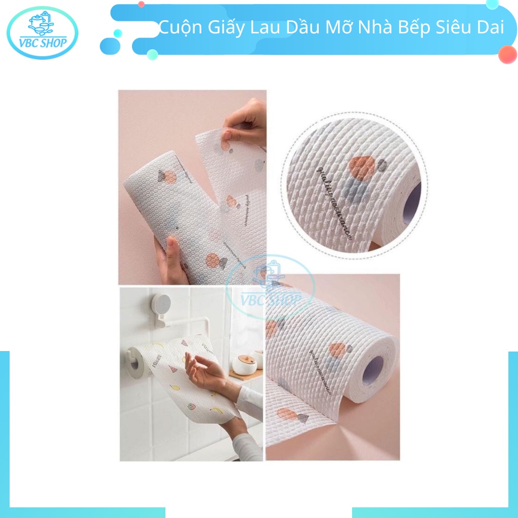 Cuộn Giấy Lau Dầu Mỡ Nhà Bếp Siêu Dai Có Thể Giặt Tái Sử Dụng Được Tiện Dụng, Cuộn Giấy Lau Vệ Sinh Nhà Bếp Tiện Lợi