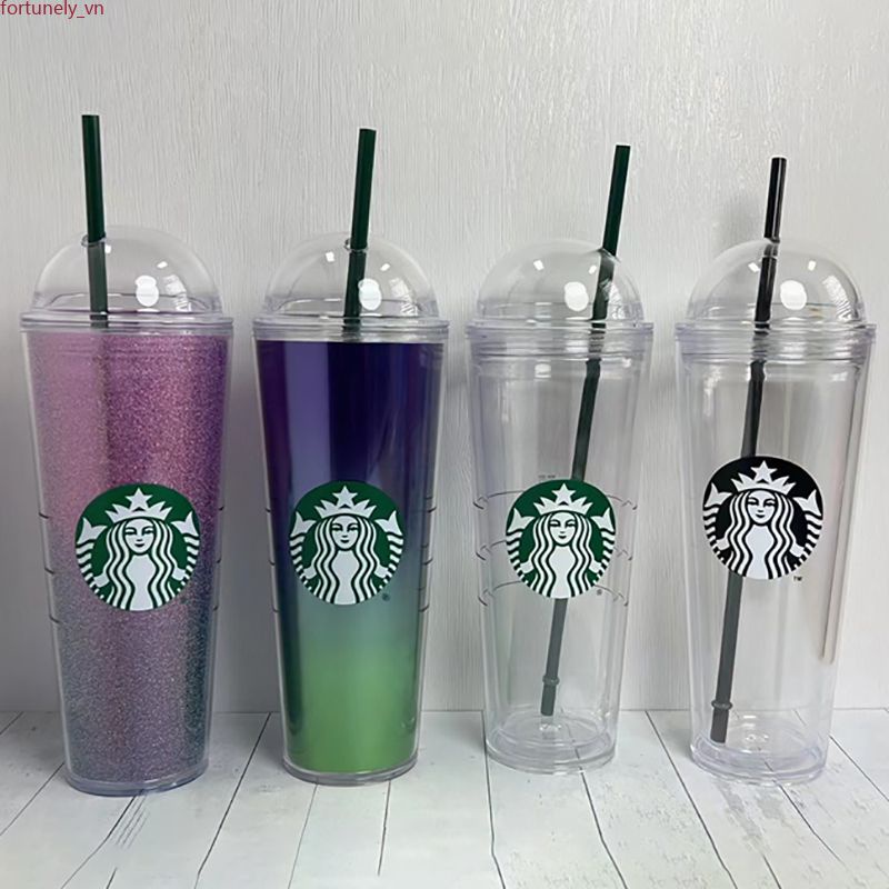 473/710Ml Có Thể Tái Sử Dụng Classic Tumbler Straw Cup Lạnh Cốc Cốc Nhựa Trong Suốt Ins Sưu Tập Phong Cách mặt Kính Nhựa Cup