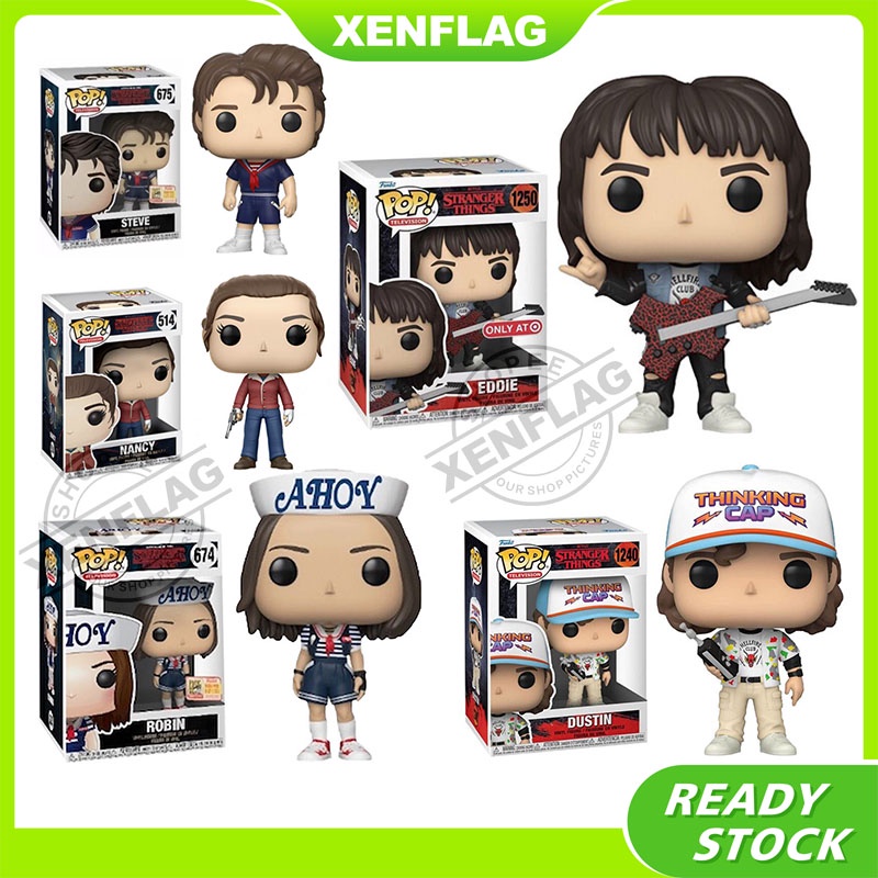Funko Pop Stranger Things #1250 Eddie Robin Dustin Nhân Vật Đồ Chơi Thu Thập Quà Tặng