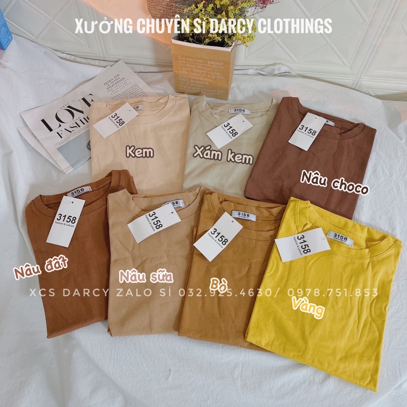 áo thun trơn 3158 ✨ FREESHIP ✨ áo thun cotton unisex nam nữ