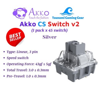 Bộ Switch Akko CS Silver/ Sakura (45 switch) - Hàng chính hãng