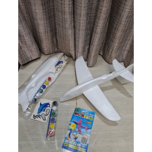Bộ tô màu máy bay xốp size lớn 36cm DIY
