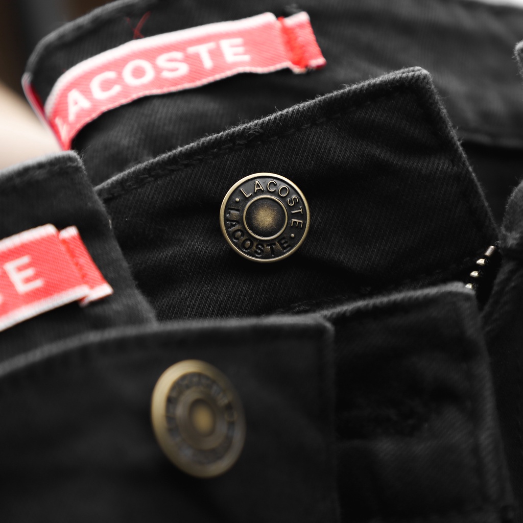 Quần Jean Nam LACOSTE LIVE Màu Full Đen 2023 Form SlimFit Mềm Mịn Co Giãn Hàng Xuất Xịn Có Big Size