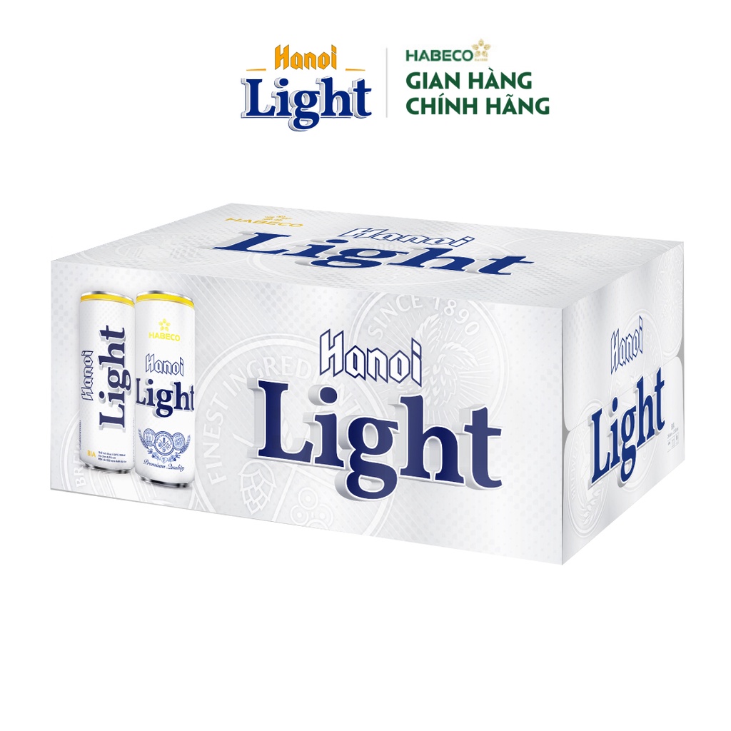 Thùng 24 lon Bia Hanoi Light - HABECO (330ml/lon)