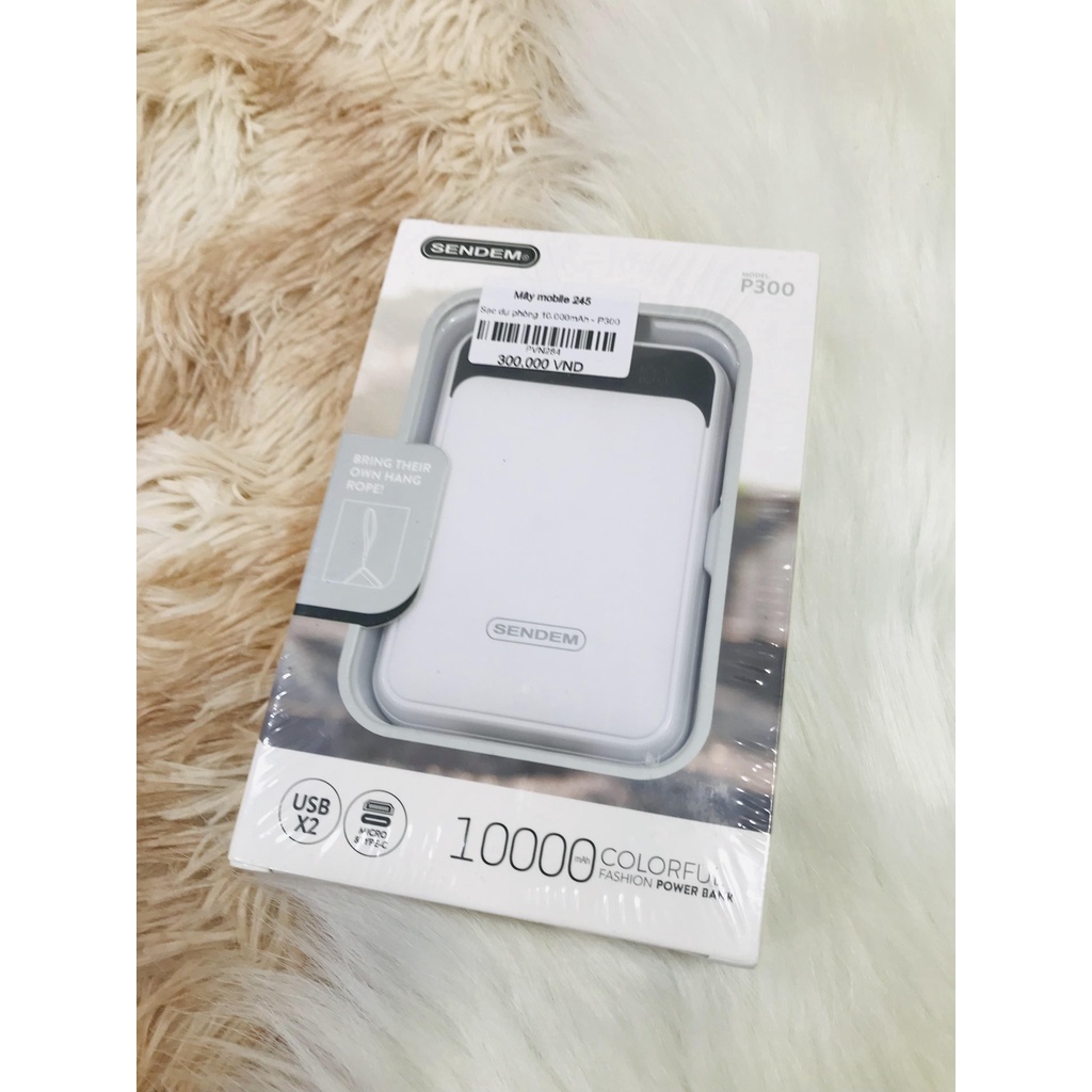 Sạc dự phòng chính hãng SENDEM P300, sạc điện thoại cho bạn lúc mất điện. dung lượng chuẩn 10.000mah
