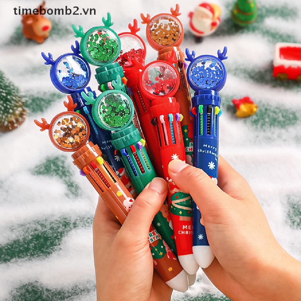 Bút Bi Chủ Đề Giáng Sinh Năm Mới 2023 Họa Tiết Ông Già Noel Hoạt Hình Nhiều Màu Sắc