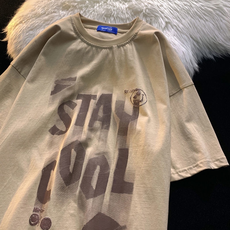 NRVP Áo Thun Unisex Mùa Hè Dáng Suông Tay Cộc Phong Cách Hàn Quốc Cho Nam Nữ