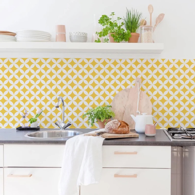 Decal dán bếp cổ điển - Dán bếp chống dầu mỡ - Khổ 3mx60 - HN Decor