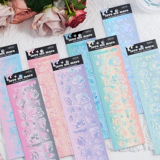 Miếng dán sticker trang trí toploader, sổ, thiệp hoa 3D