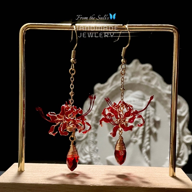 Khuyên tai nữ Bỉ ngạn hoa chế tác thủ công