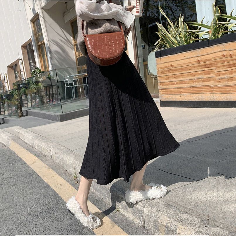 Chân Váy Len Dài Thời Trang Thu Đông Cho Nữ