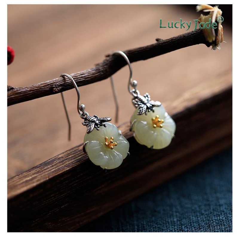 Bông Tai Mạ Bạc 925 Hình Ong Và Hoa Trà Thời Trang Cho Nữ